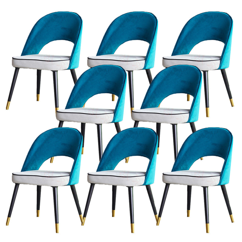 Glam Arm Chair Fabric Open Back Dining Chair for Dining Room