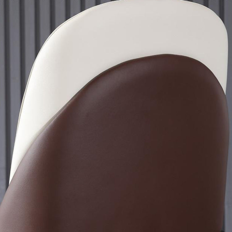 Glam Style Leather Side Chair Wooden Frame Indoor Dining Chair