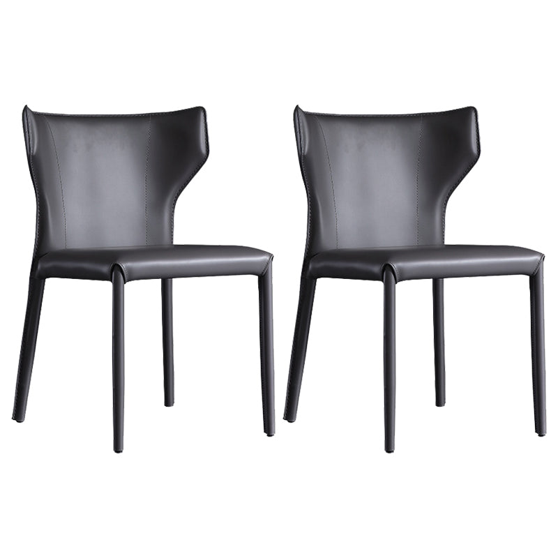 Industrial Wingback Side Chair Upholstered Armless Dining Chairs