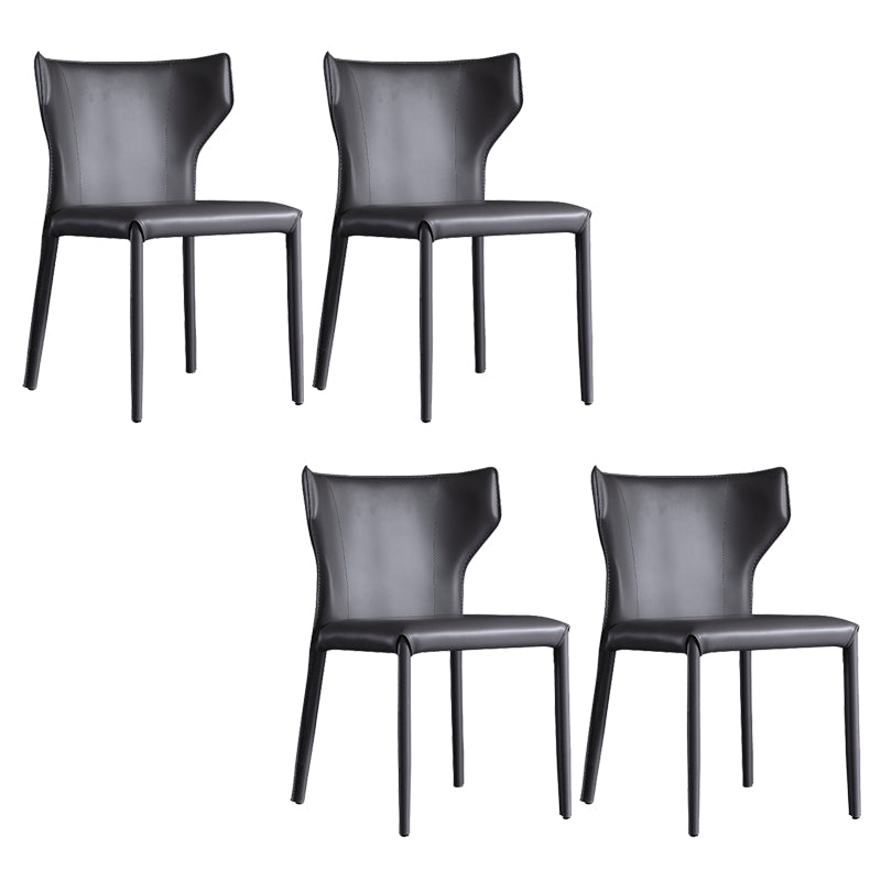 Industrial Wingback Side Chair Upholstered Armless Dining Chairs