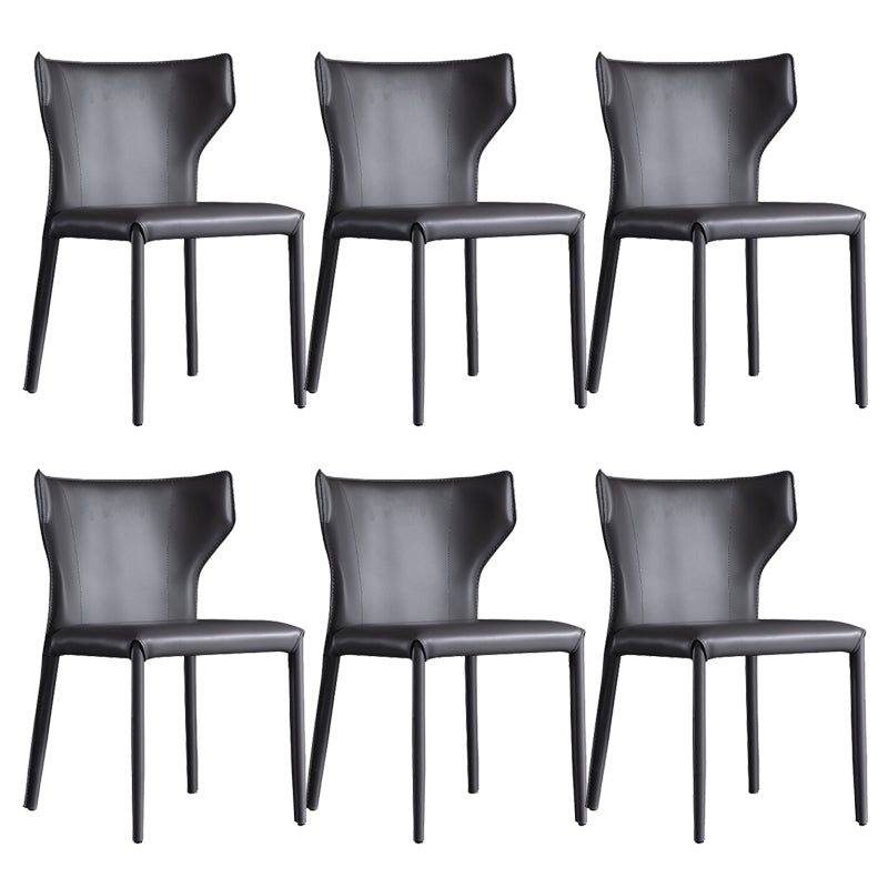 Industrial Wingback Side Chair Upholstered Armless Dining Chairs