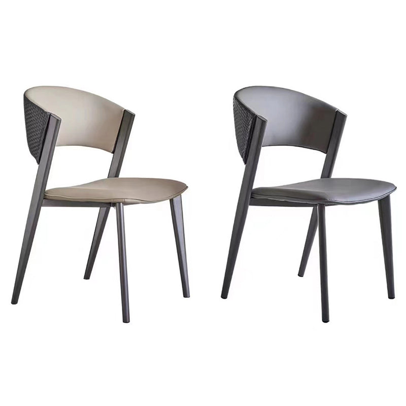 Modern Home Chair Open Back Dining Side Chair with Metal Legs