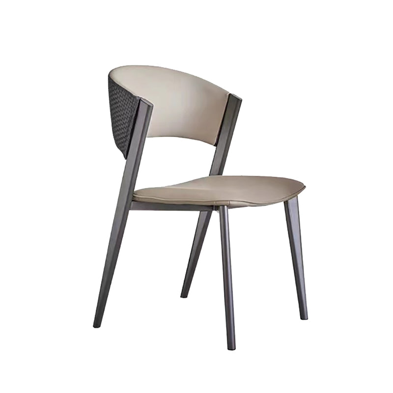 Modern Home Chair Open Back Dining Side Chair with Metal Legs