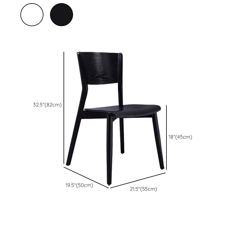 Modern Side Chair Solid Wood Open Back Dining Chair for Home