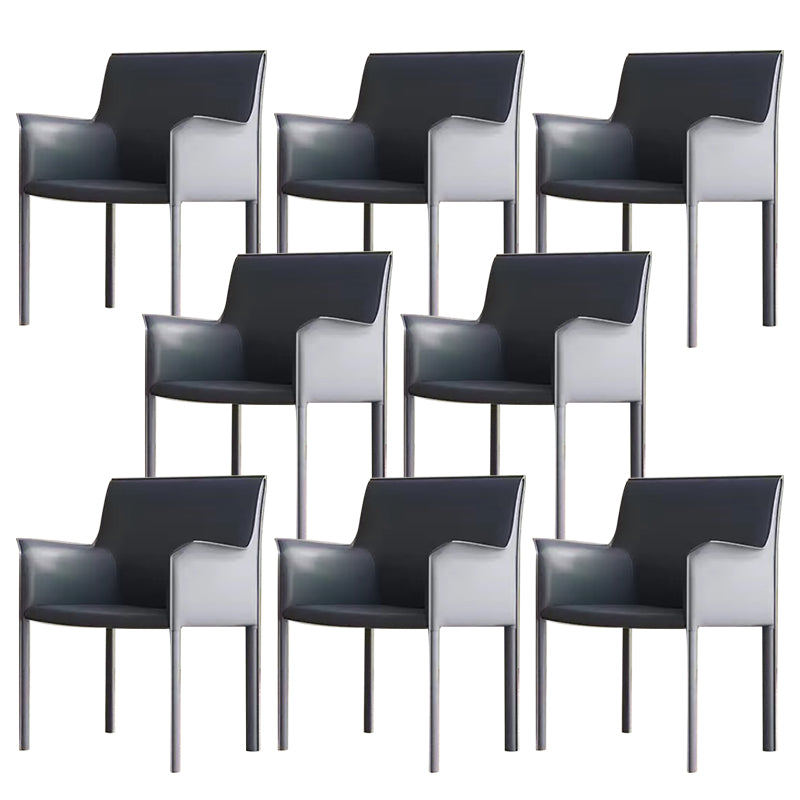 Modern Style Arm Chair Leather Solid Back Dining Chair for Home Use