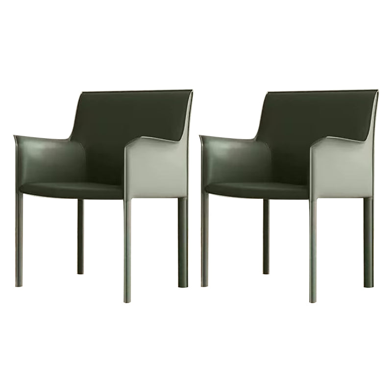 Modern Style Arm Chair Leather Solid Back Dining Chair for Home Use