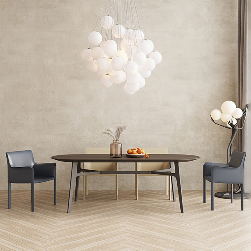 Modern Style Arm Chair Leather Solid Back Dining Chair for Home Use