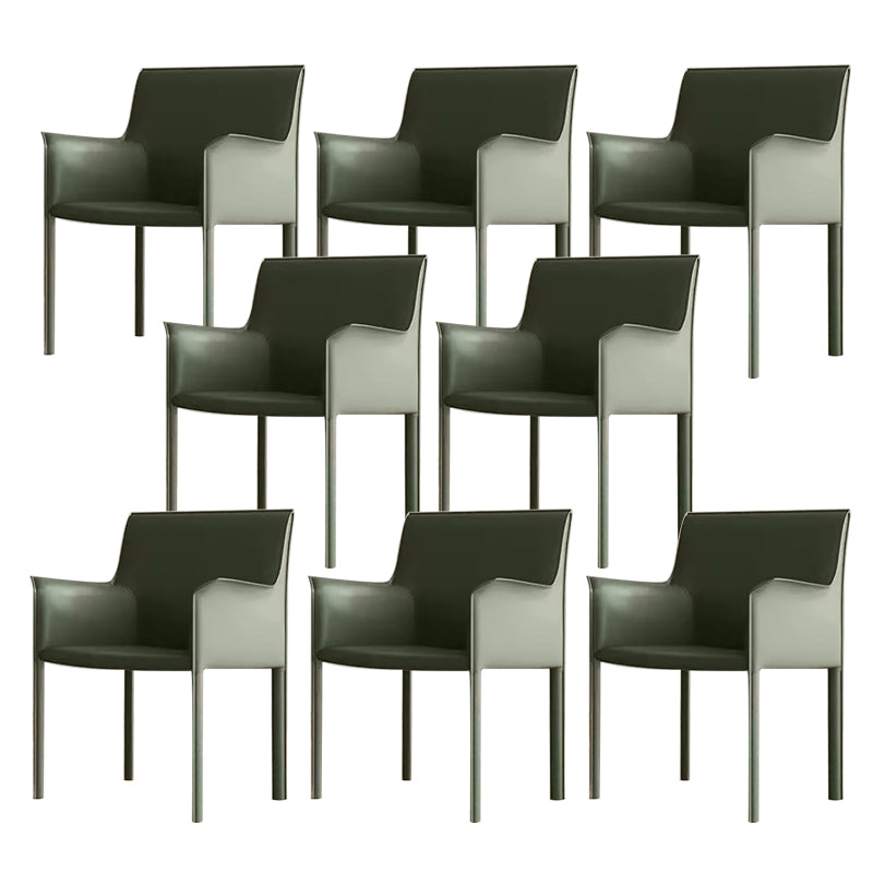 Modern Style Arm Chair Leather Solid Back Dining Chair for Home Use