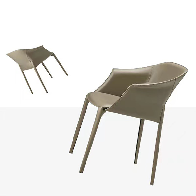 Modern Style Arm Chair Leather Indoor Dining Chair for Home Use