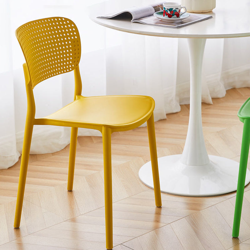 Open Back Dining Side Chair Modern Indoor-Outdoor Plastic Chair