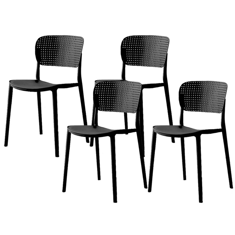 Open Back Dining Side Chair Modern Indoor-Outdoor Plastic Chair