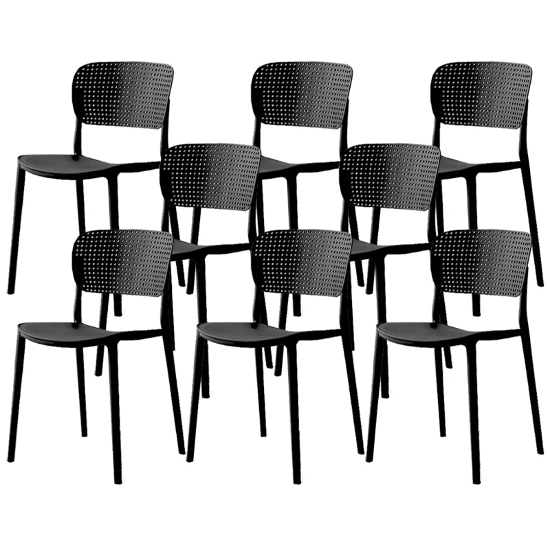 Open Back Dining Side Chair Modern Indoor-Outdoor Plastic Chair