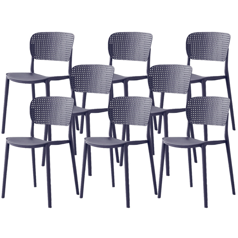 Open Back Dining Side Chair Modern Indoor-Outdoor Plastic Chair