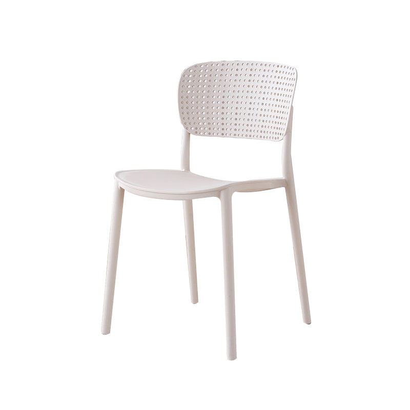 Open Back Dining Side Chair Modern Indoor-Outdoor Plastic Chair