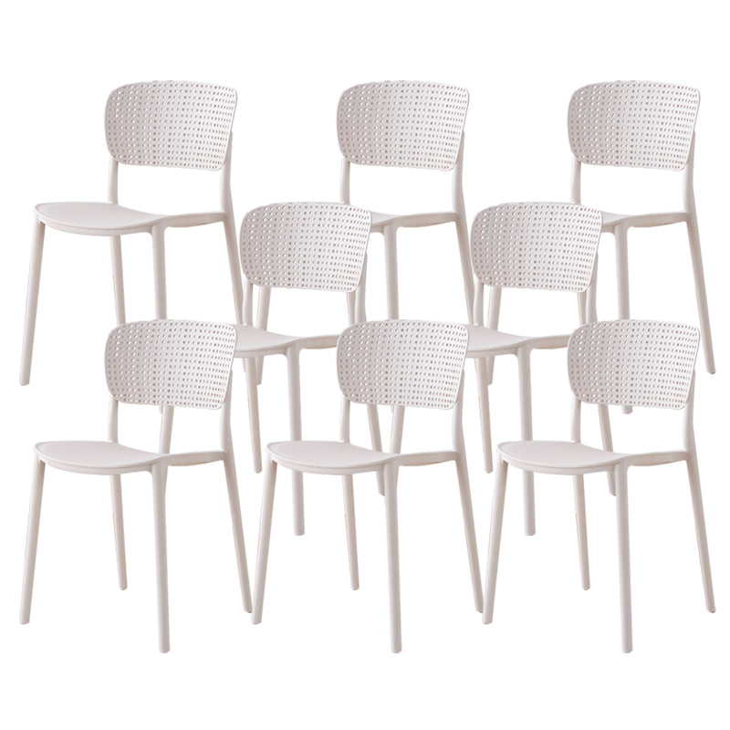Open Back Dining Side Chair Modern Indoor-Outdoor Plastic Chair