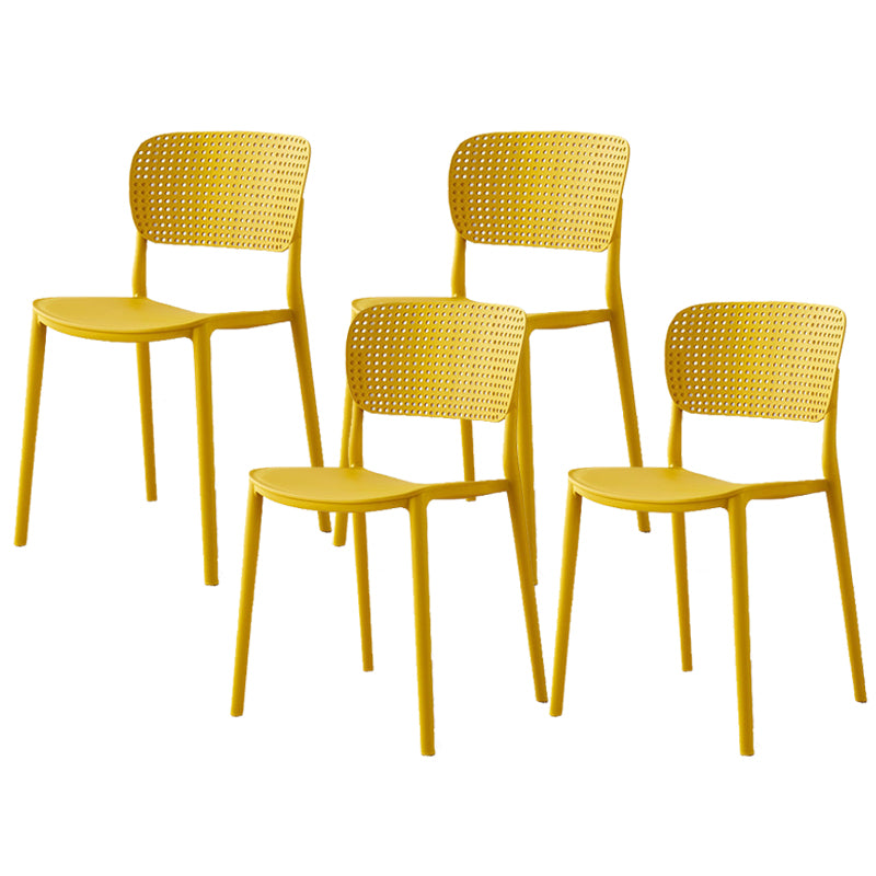 Open Back Dining Side Chair Modern Indoor-Outdoor Plastic Chair