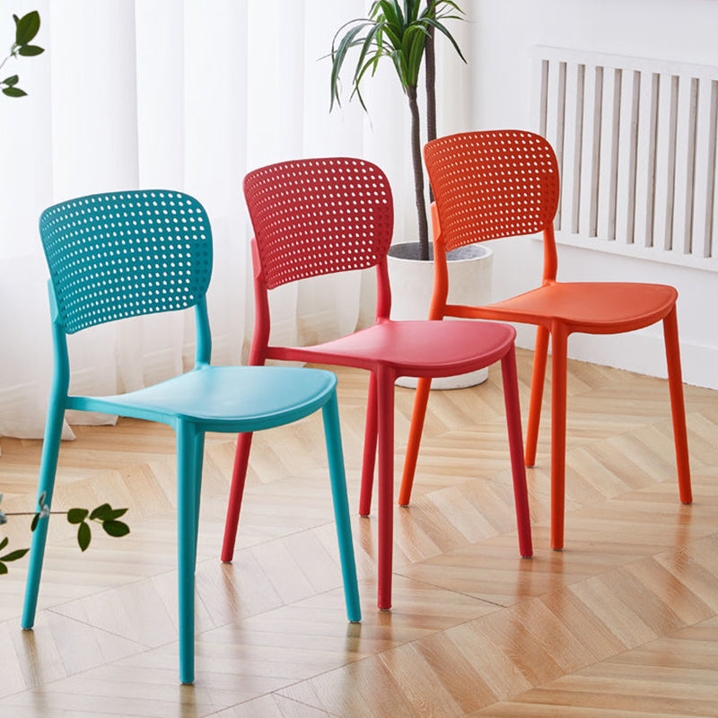 Open Back Dining Side Chair Modern Indoor-Outdoor Plastic Chair