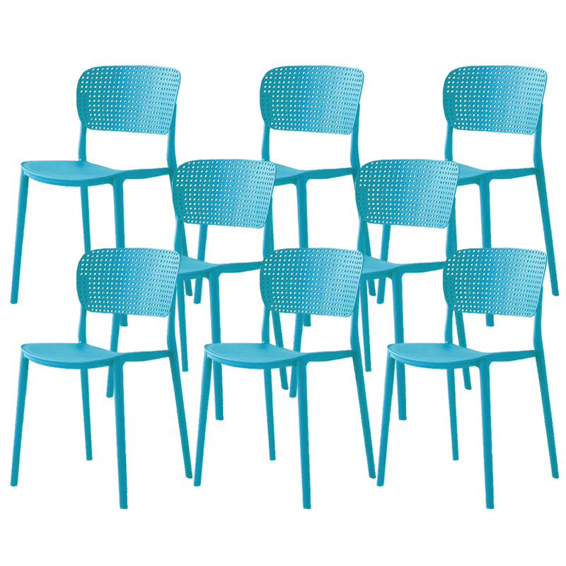 Open Back Dining Side Chair Modern Indoor-Outdoor Plastic Chair