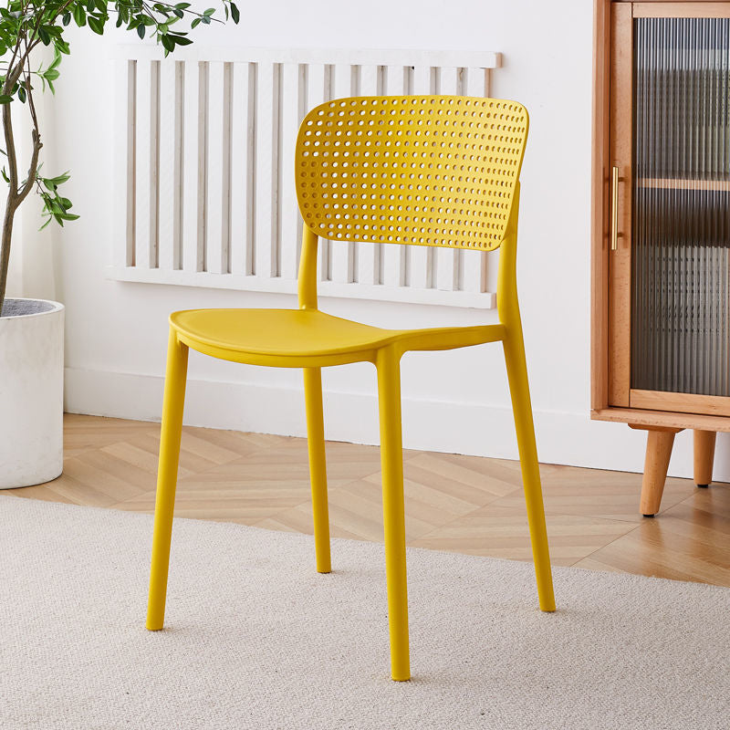 Open Back Dining Side Chair Modern Indoor-Outdoor Plastic Chair
