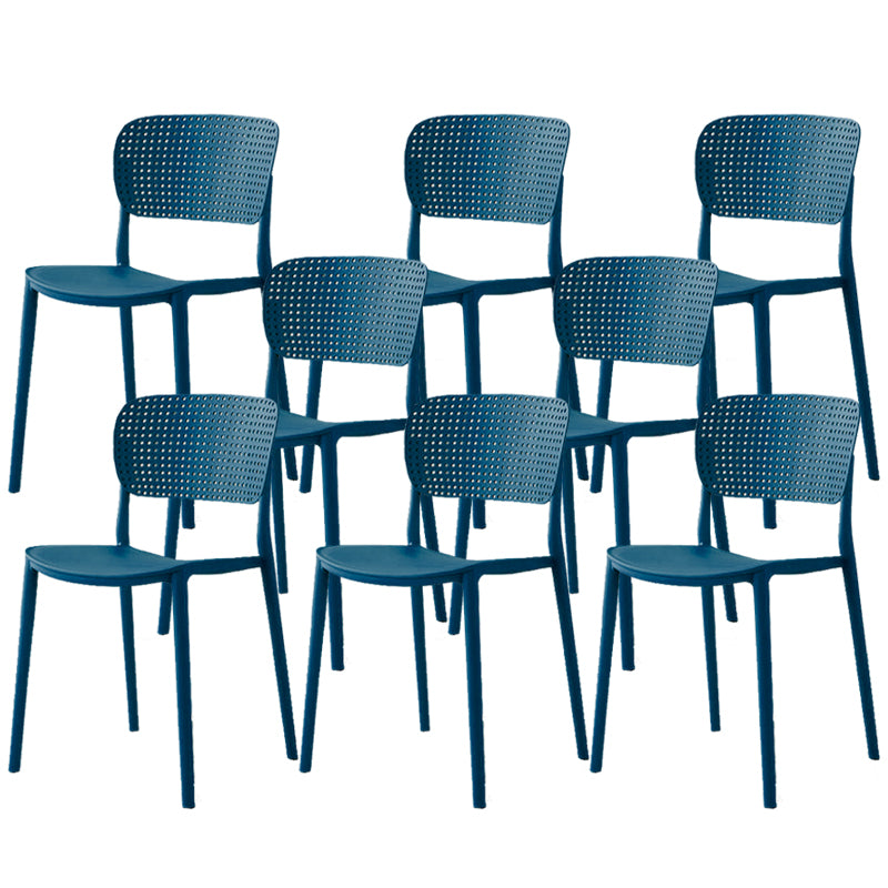 Open Back Dining Side Chair Modern Indoor-Outdoor Plastic Chair