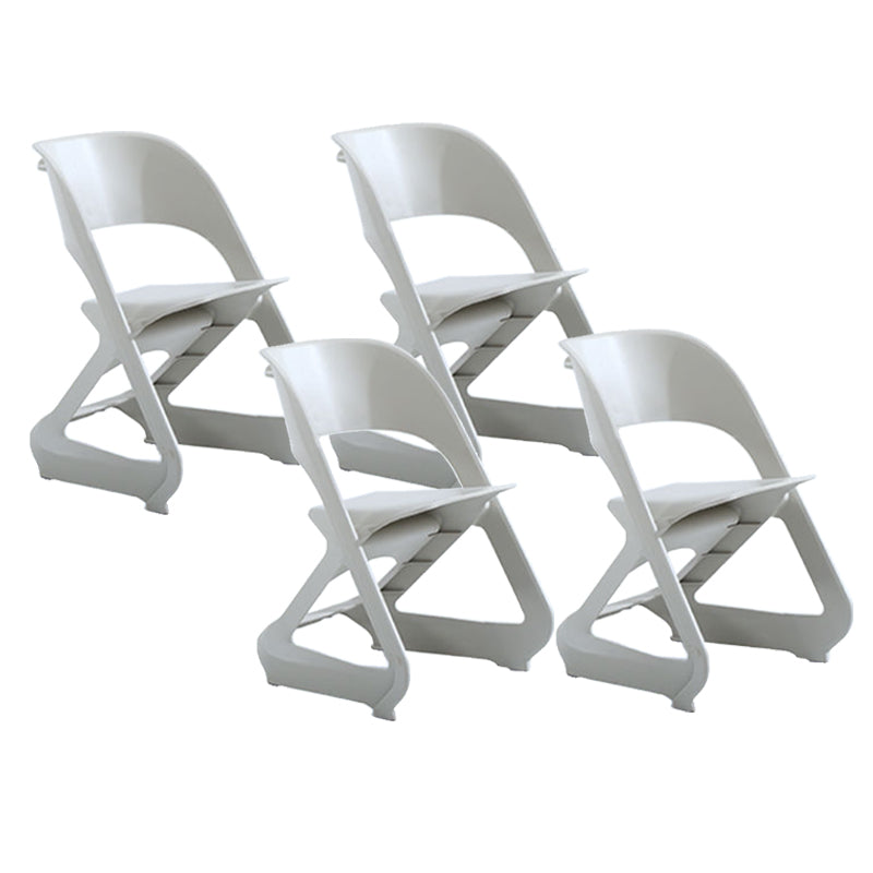 Contemporary Plastic Dining Armless Chair Kitchen Open Back Chair for Home