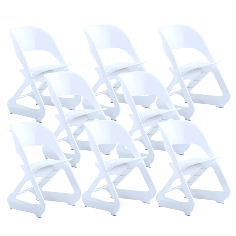 Contemporary Plastic Dining Armless Chair Kitchen Open Back Chair for Home