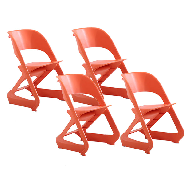 Contemporary Plastic Dining Armless Chair Kitchen Open Back Chair for Home