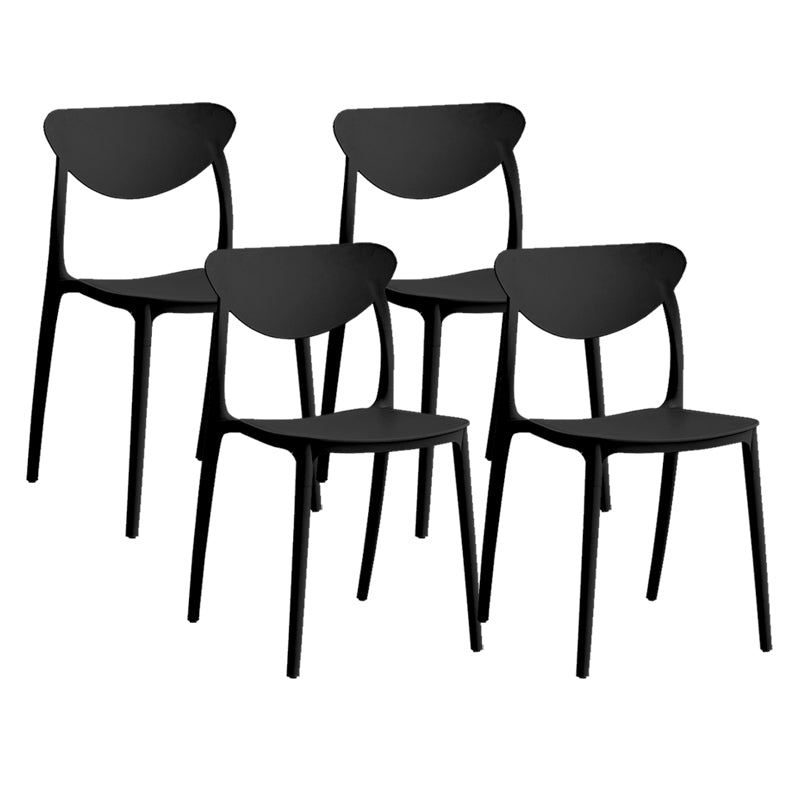 Contemporary Kitchen Dining Chair Plastic Open Back Side Chair