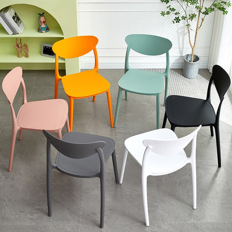 Contemporary Kitchen Dining Chair Plastic Open Back Side Chair