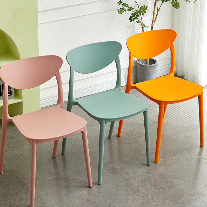 Contemporary Kitchen Dining Chair Plastic Open Back Side Chair