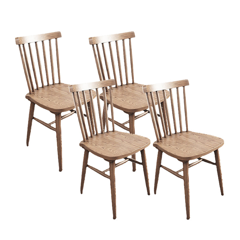 Solid Wood Side Chair Modern Slat Back Dining Chair for Home