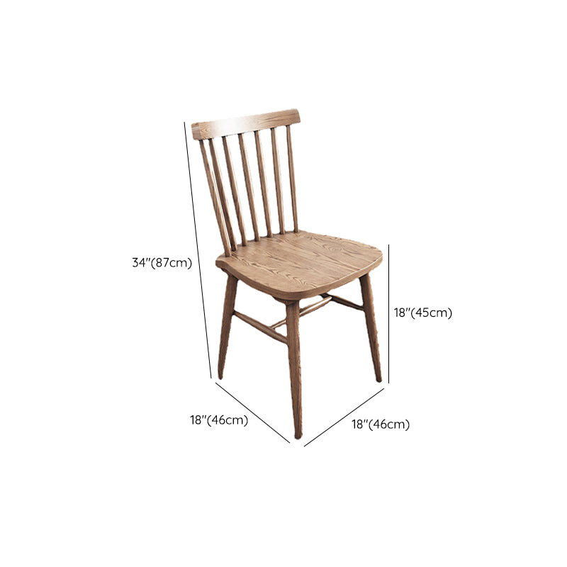 Solid Wood Side Chair Modern Slat Back Dining Chair for Home