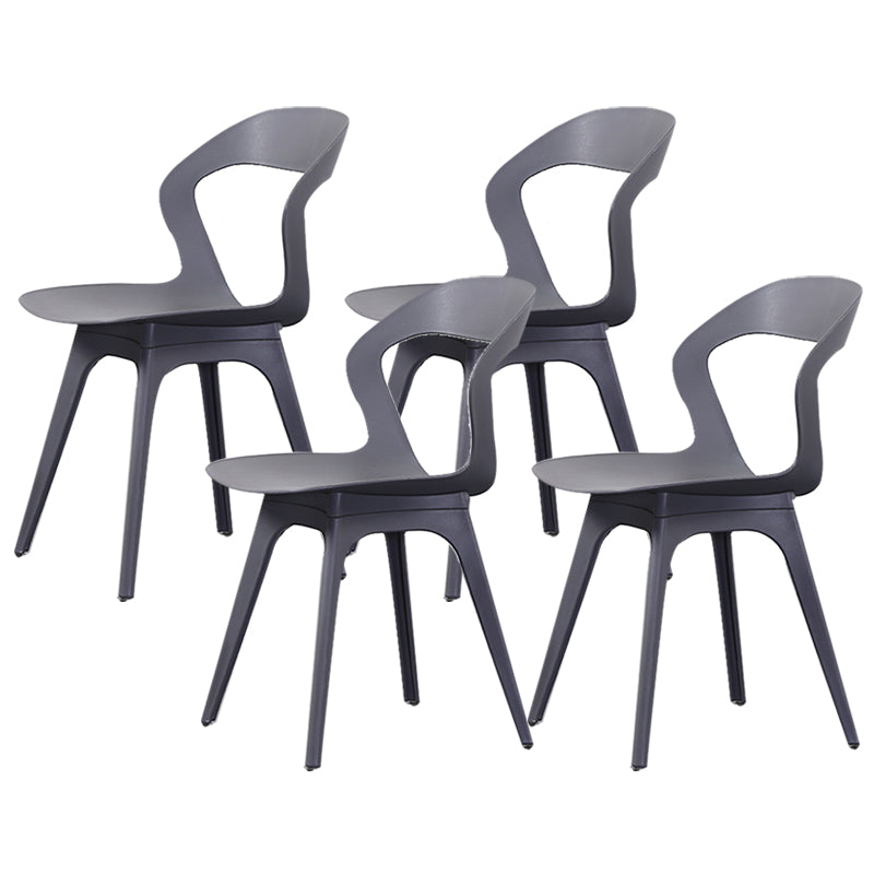 Contemporary Kitchen Dining Chair Vinyl Open Back Side Chair
