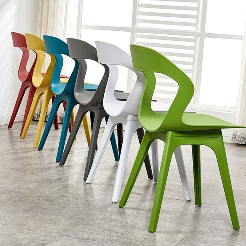 Contemporary Kitchen Dining Chair Vinyl Open Back Side Chair