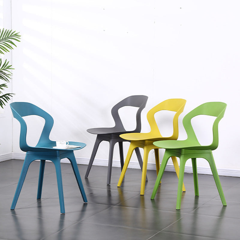 Contemporary Kitchen Dining Chair Vinyl Open Back Side Chair