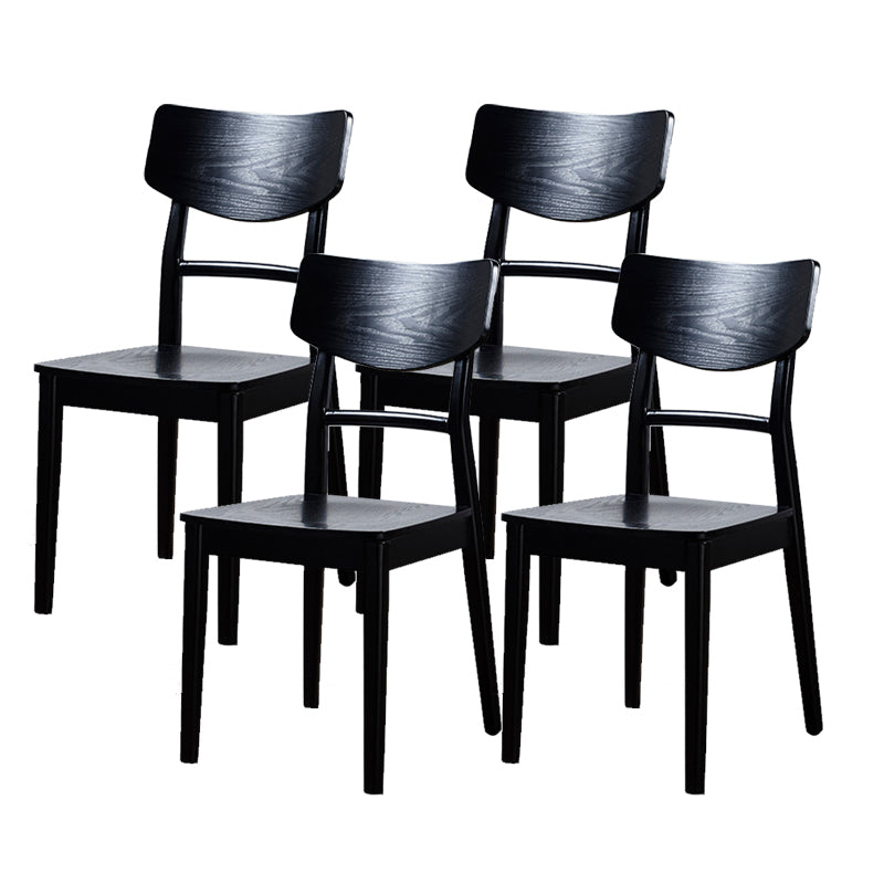 Black Modern Side Chair Solid Wood Dining Chair for Living Room