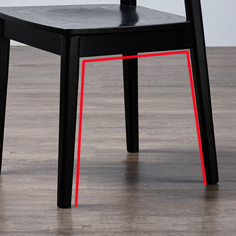 Black Modern Side Chair Solid Wood Dining Chair for Living Room