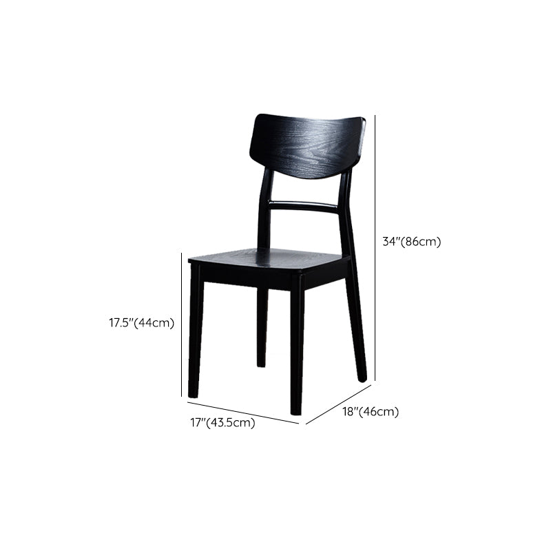 Black Modern Side Chair Solid Wood Dining Chair for Living Room