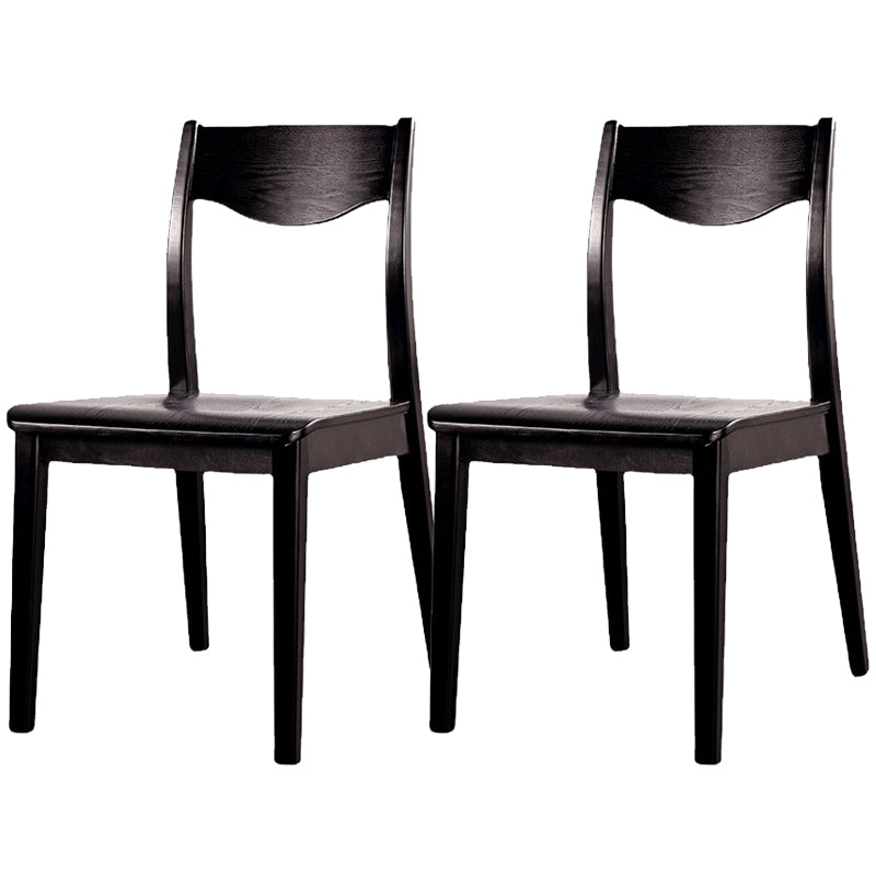 Solid Wood Side Chair Modern Black Indoor Dining Chair for Living Room