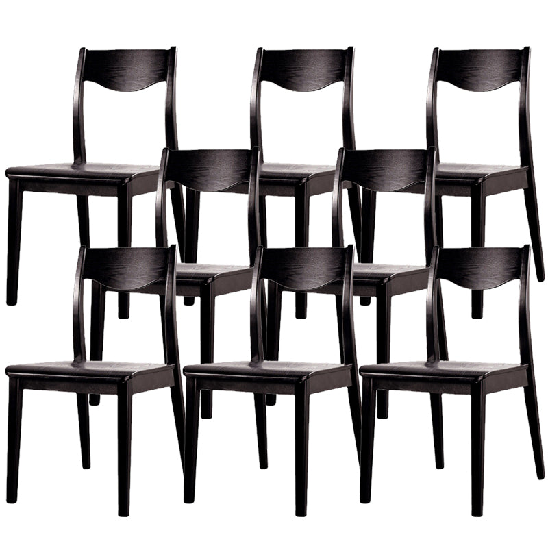Solid Wood Side Chair Modern Black Indoor Dining Chair for Living Room