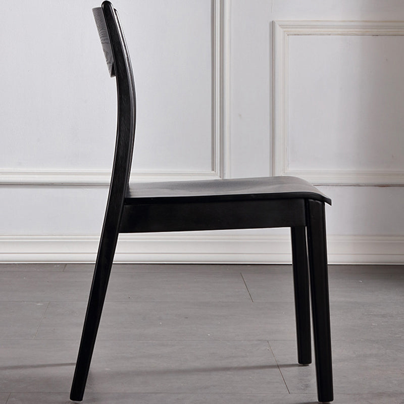 Solid Wood Side Chair Modern Black Indoor Dining Chair for Living Room