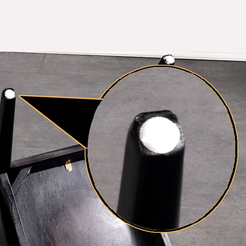 Solid Wood Side Chair Modern Black Indoor Dining Chair for Living Room