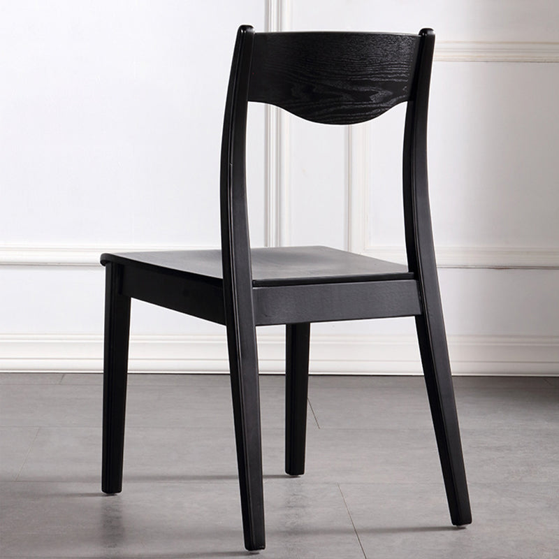 Solid Wood Side Chair Modern Black Indoor Dining Chair for Living Room