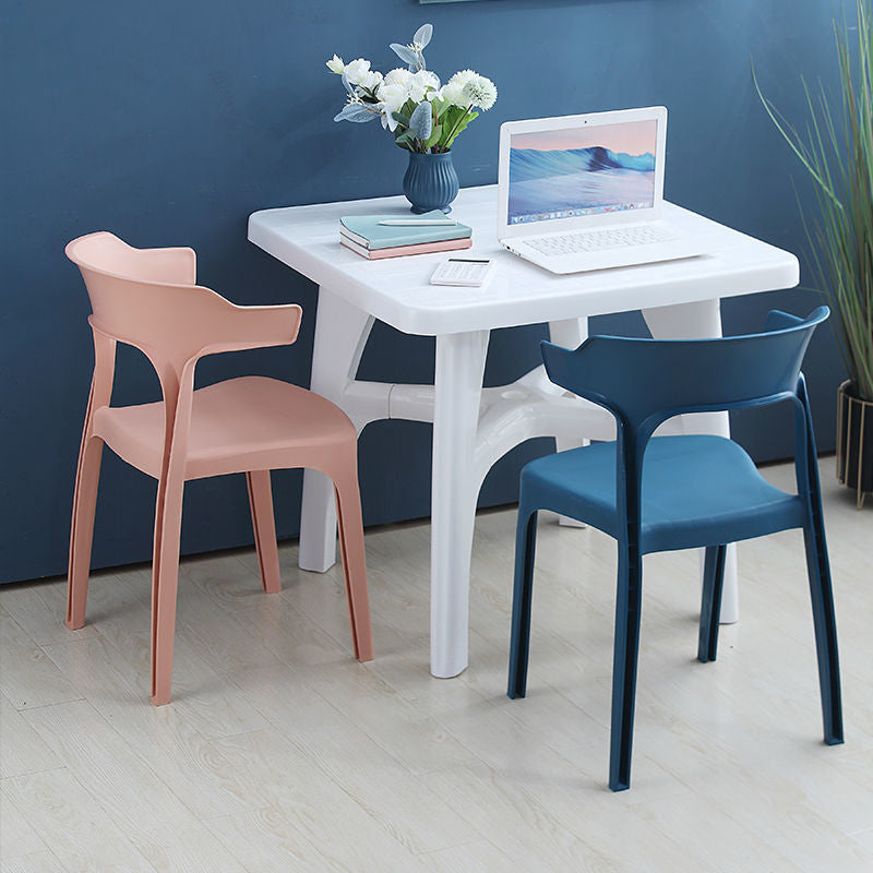 Dining Room Armless Chairs Plastic Contemporary Style Chair for Home