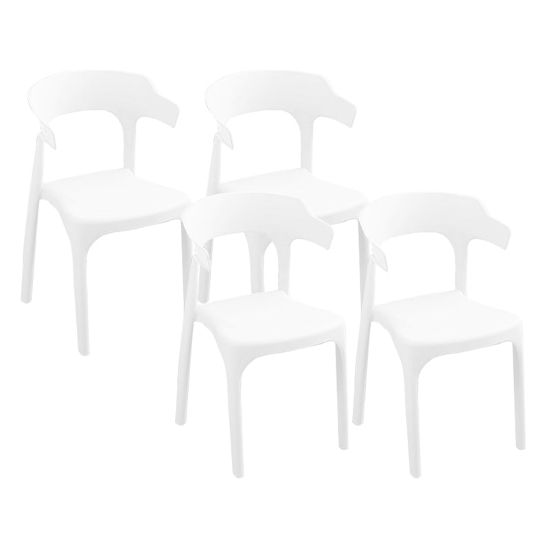 Dining Room Armless Chairs Plastic Contemporary Style Chair for Home