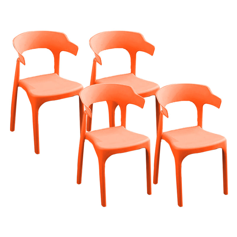 Dining Room Armless Chairs Plastic Contemporary Style Chair for Home
