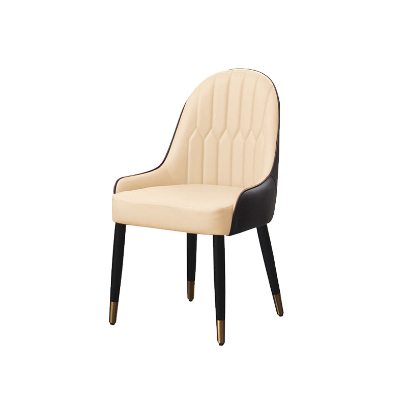 Glam Parsons Side Chair PU Leather Indoor Dining Chair for Living Room