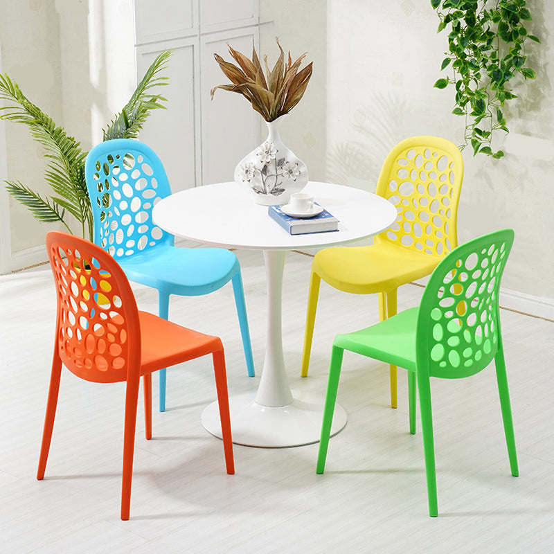 Contemporary Kitchen Dining Side Chair Plastic Armless Chair