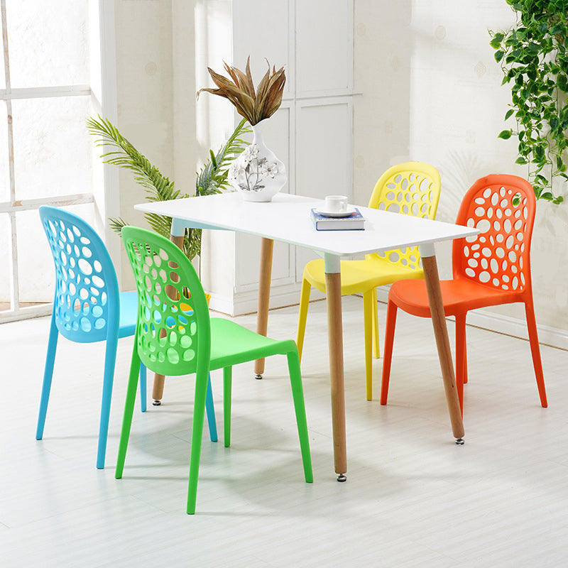Contemporary Kitchen Dining Side Chair Plastic Armless Chair