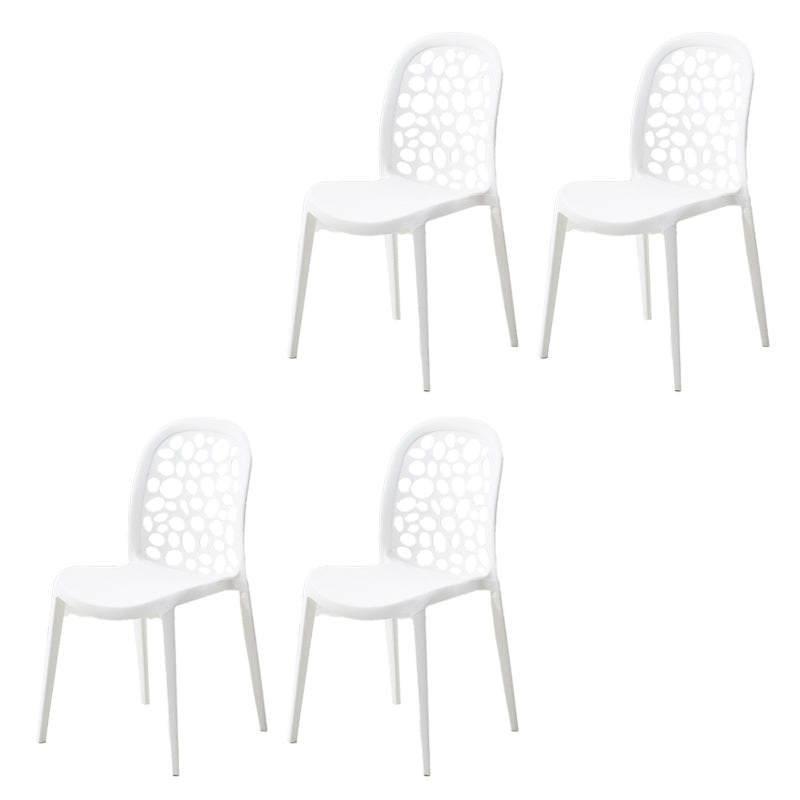 Contemporary Kitchen Dining Side Chair Plastic Armless Chair